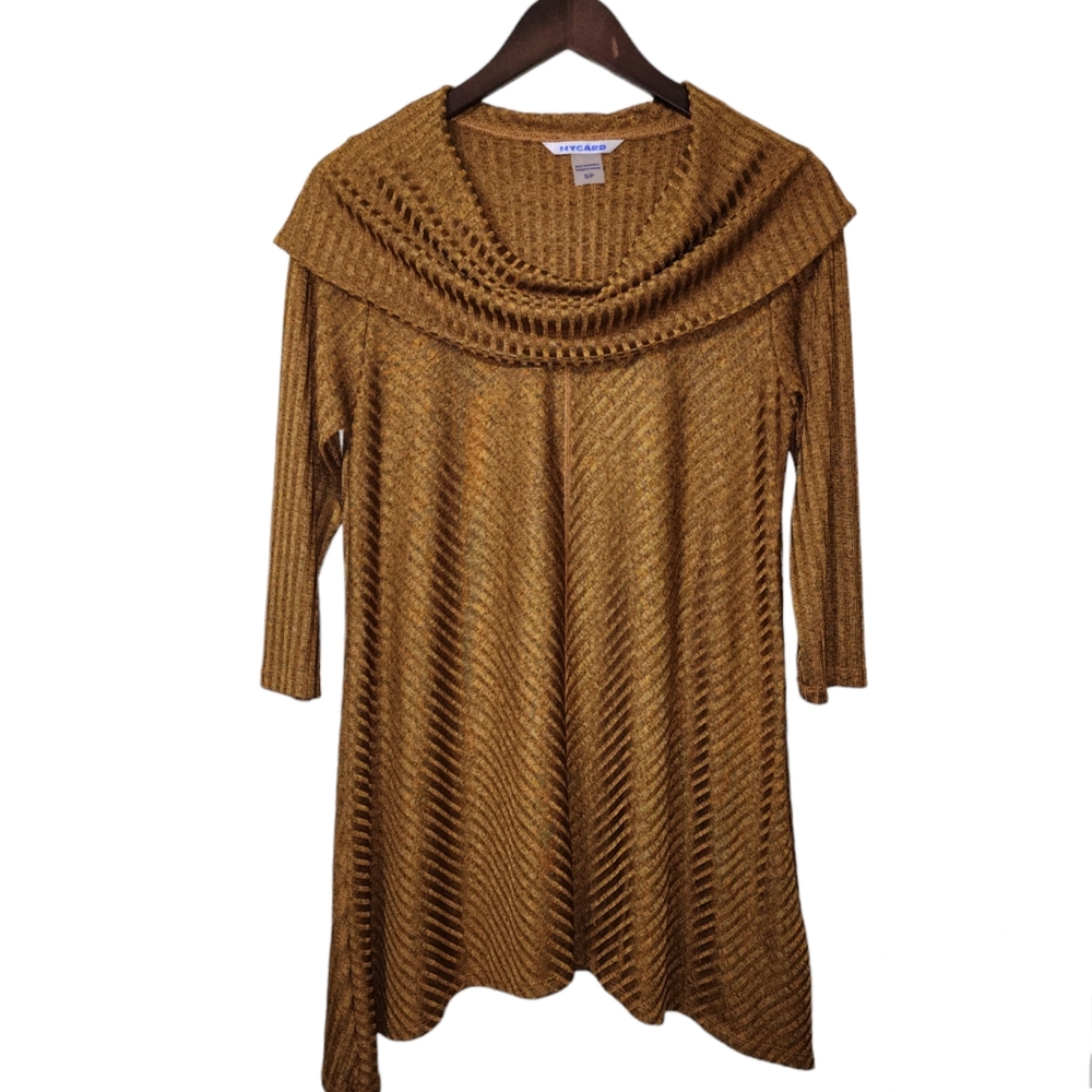 Peter Nygard Gold Shimmer Cowl Necked Tunic